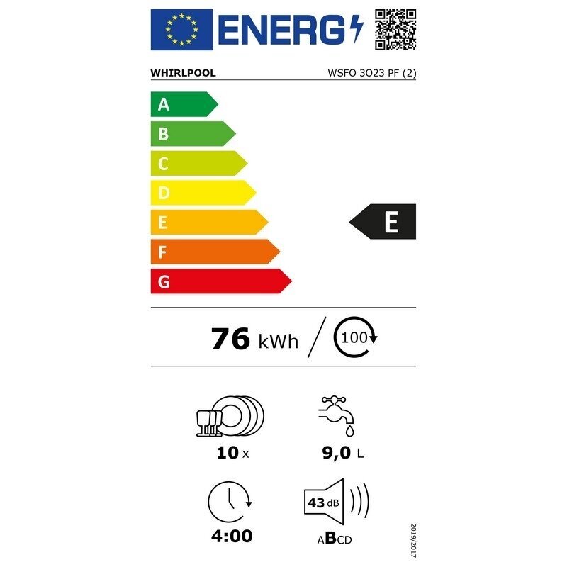 Съдомиялна машина Whirlpool WSFO 3O23 PF X