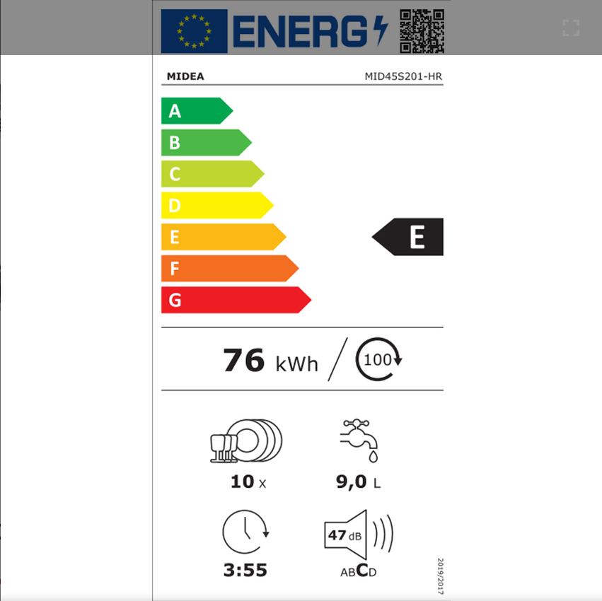 Съдомиялна за вграждане MIDEA MID45S201-HR